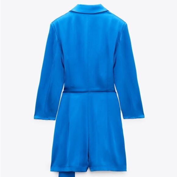 Zara DOUBLE BREASTED SATIN EFFECT JUMPSUIT BLAZER - Picture 3 of 9